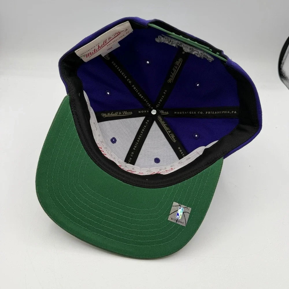 Mitchell & Ness Milwaukee Bucks Hat Cap Snapback‎ Adjustable Purple Original Fit